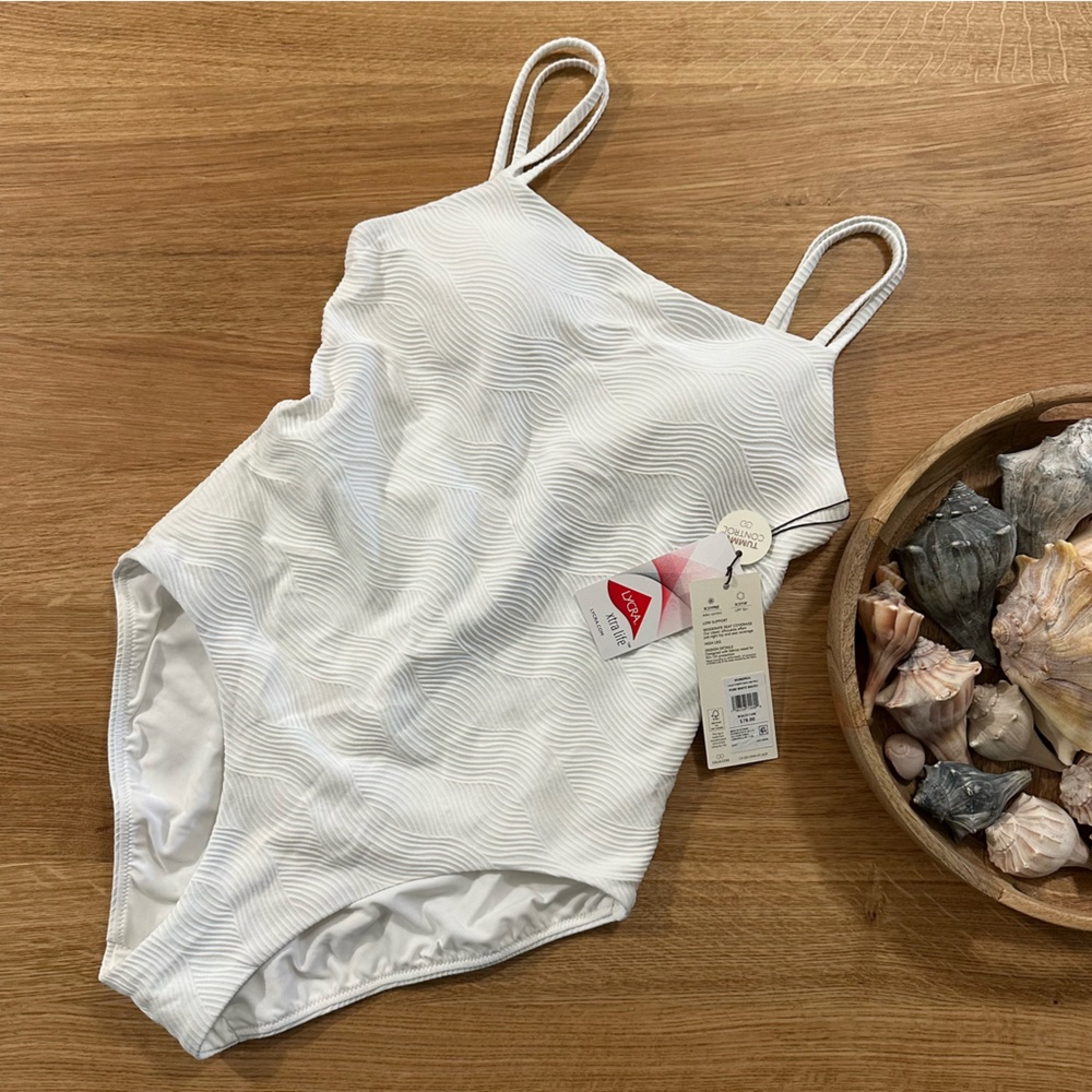 Calia pure white waves, strappy back, one piece  swimsuit size 5/6